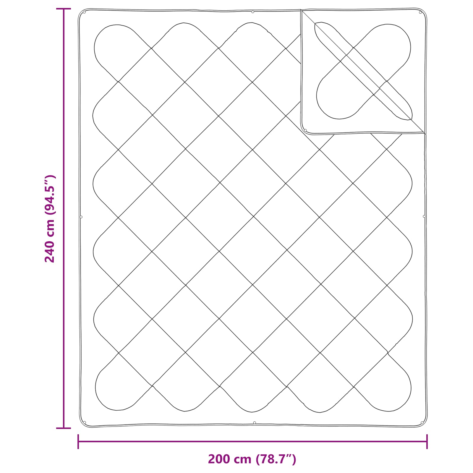 Bettdecken Set 3 pcs Weiß Mikrofaser und Daunenfedern