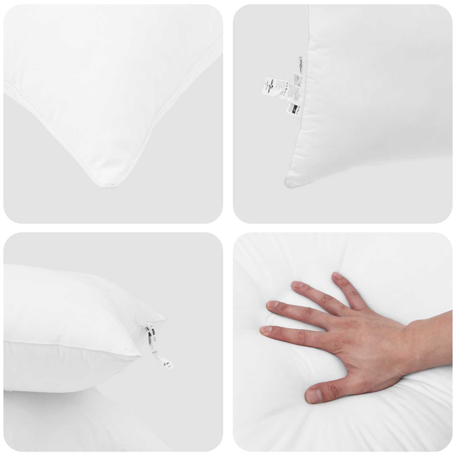 Bettdecken Set 3 pcs Weiß Mikrofaser und Daunenfedern