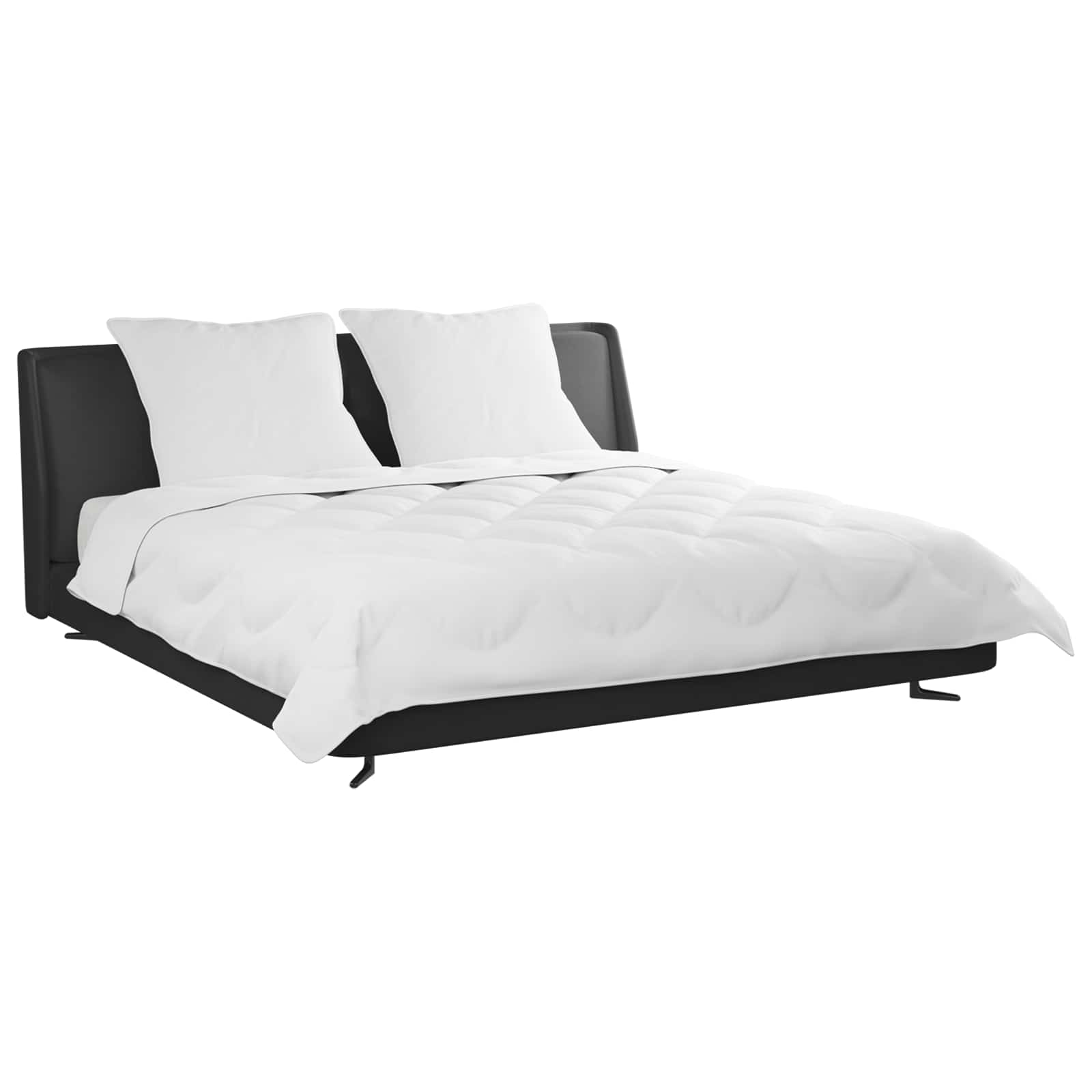 Bettdecken Set 3 pcs Weiß Mikrofaser und Daunenfedern