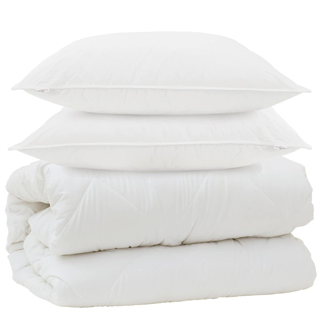 Decke mit Kissen mit Kissen 3 pcs Weiß Mikrofaser