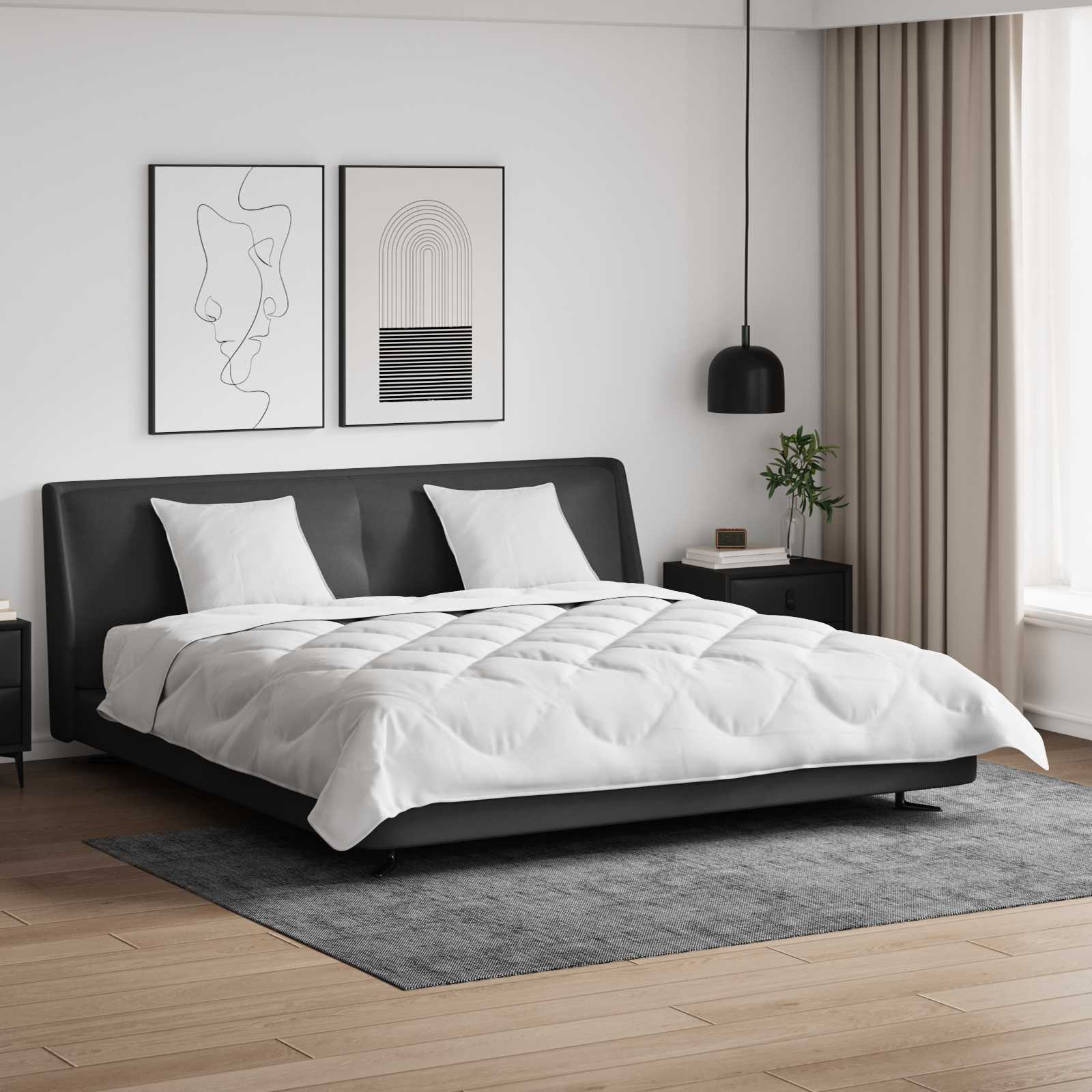 Decke mit Kissen mit Kissen 3 pcs Weiß Mikrofaser