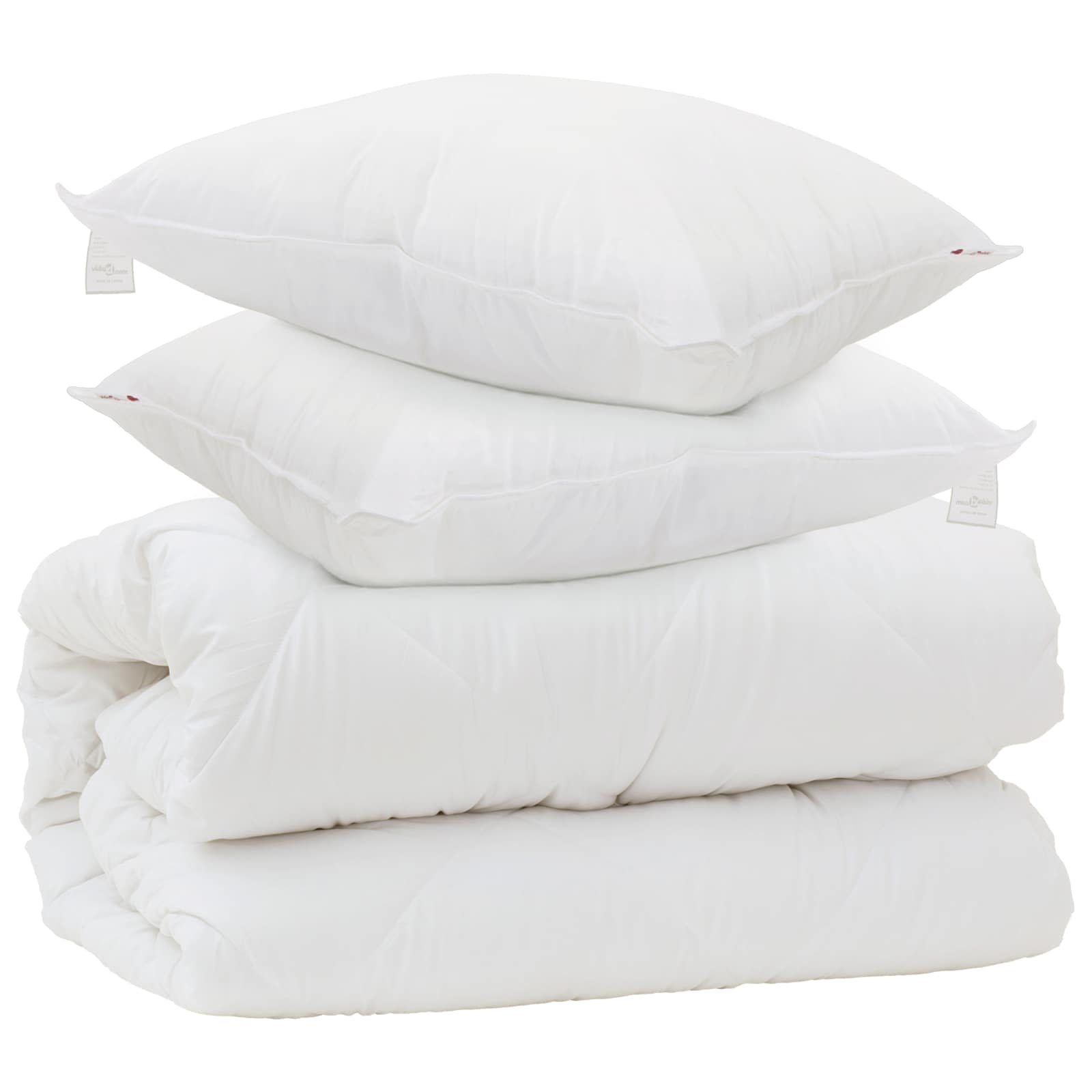 Decke mit Kissen mit Kissen 3 pcs Weiß Mikrofaser