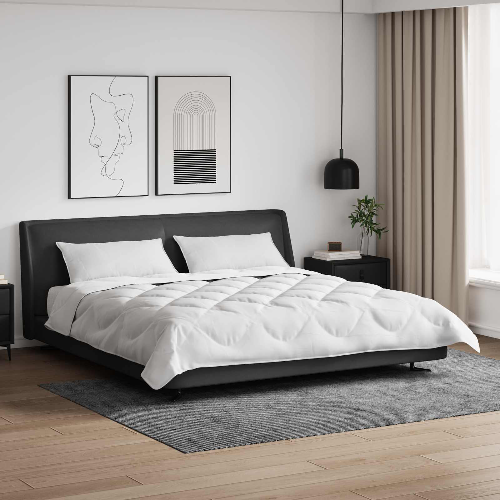 Decke mit Kissen mit Kissen 3 pcs Weiß Mikrofaser