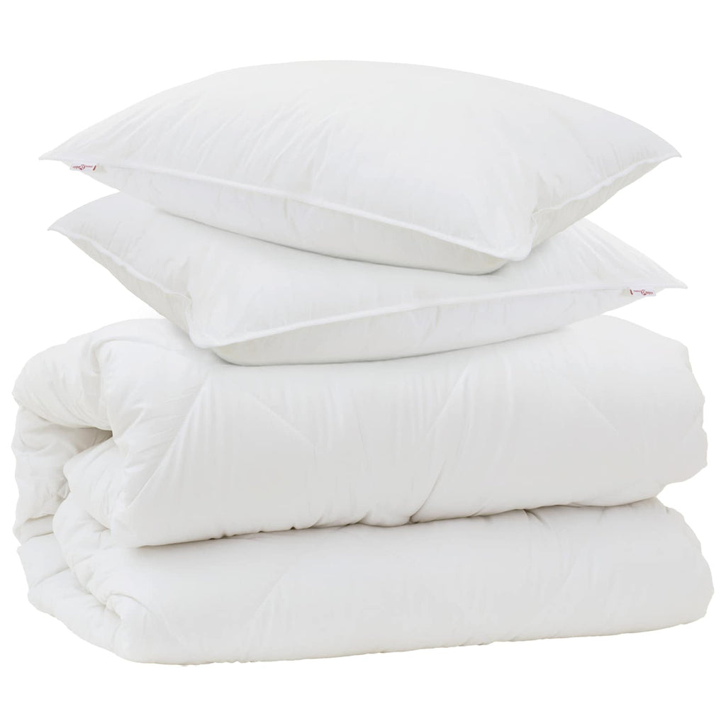 Decke mit Kissen mit Kissen 3 pcs Weiß Mikrofaser