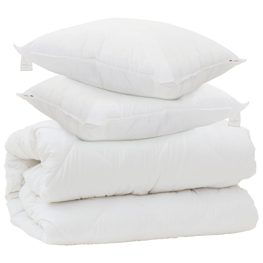 Decke mit Kissen mit Kissen 3 pcs Weiß Mikrofaser