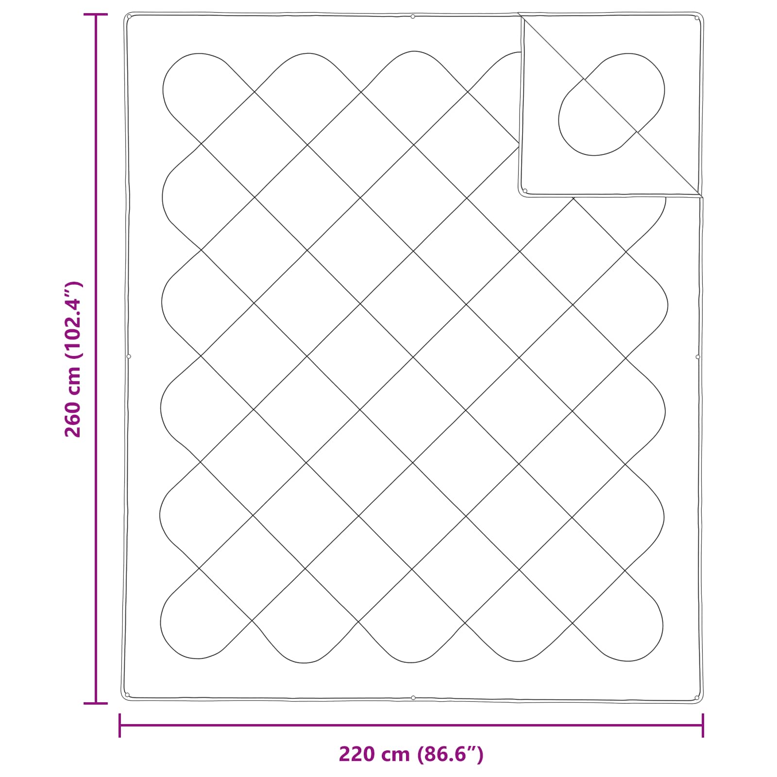 Decke mit Kissen mit Kissen 3 pcs Weiß Mikrofaser