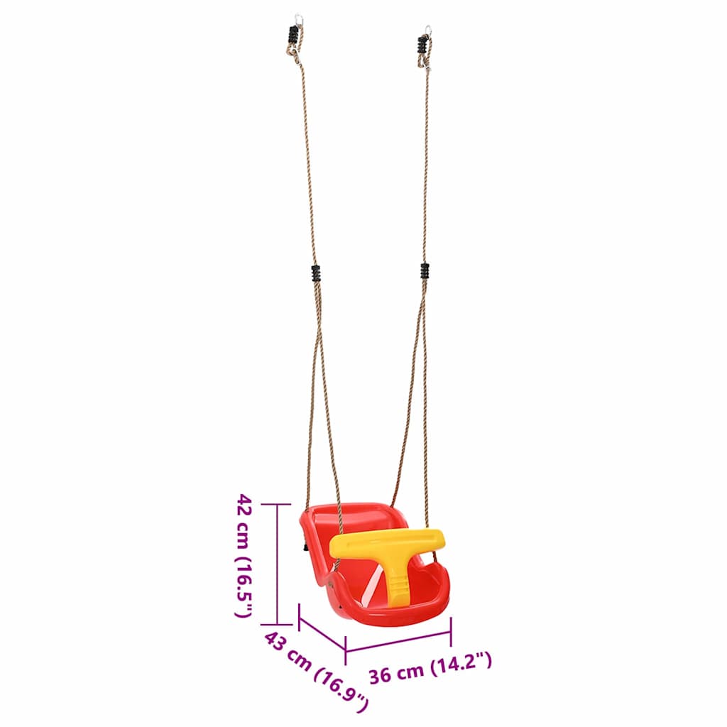 Baby Schaukel 2 pcs Rot 36 x 43 x 42 cm Kunststoff