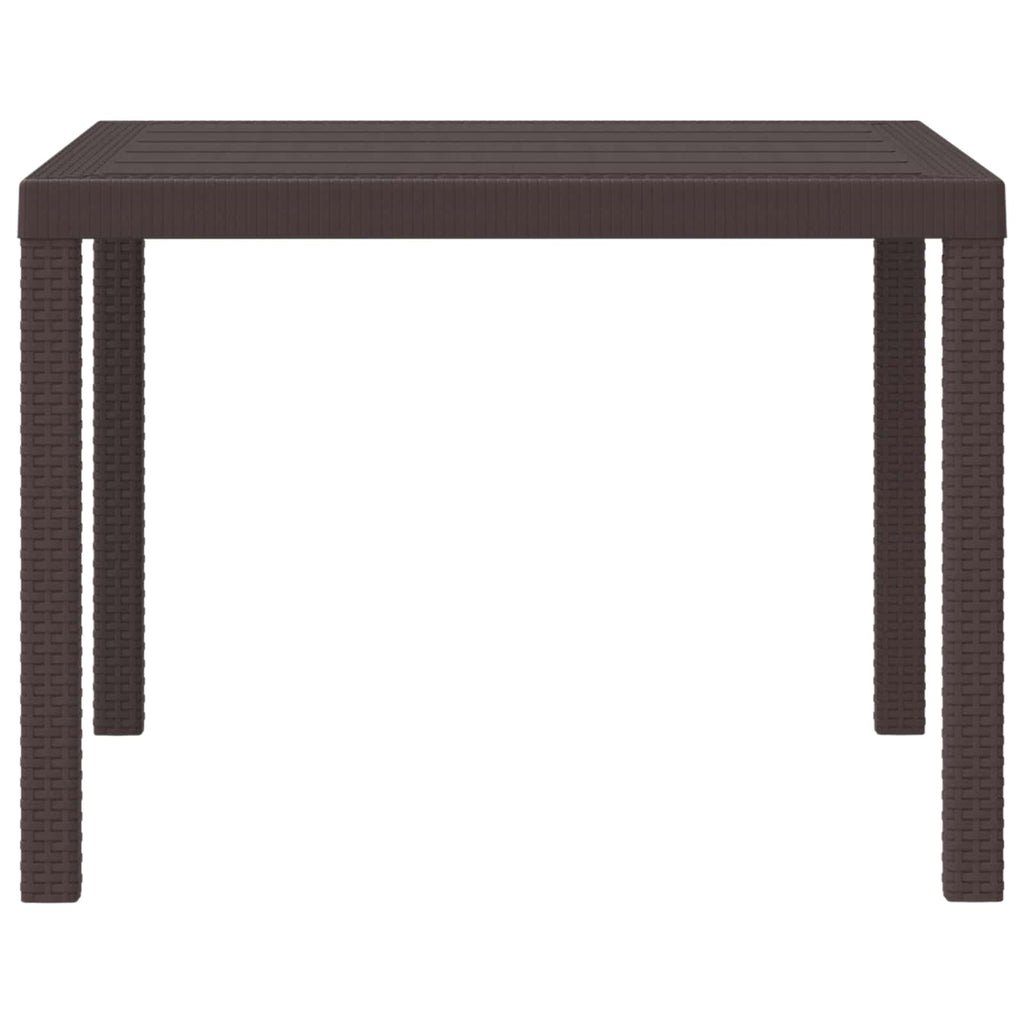 Gartentisch Braun 100 x 100 x 73 cm Poly-Rattan