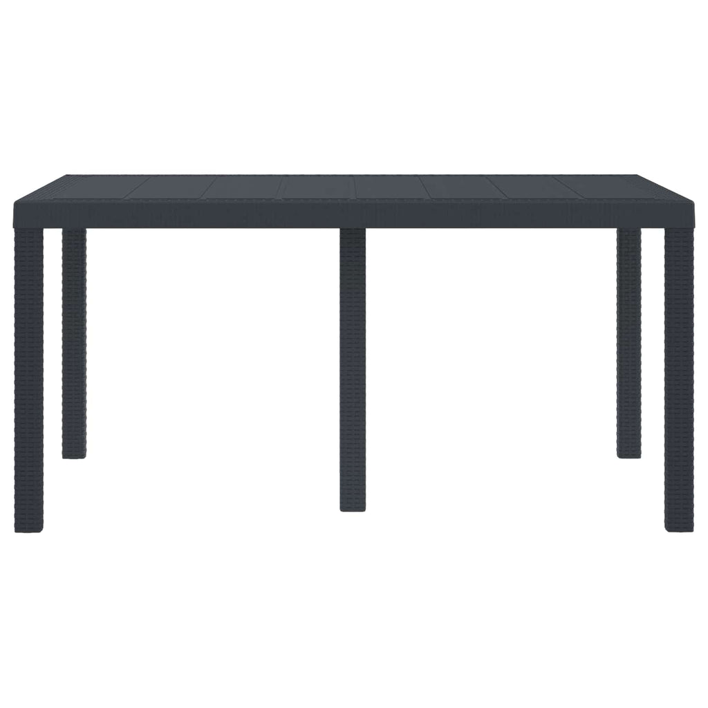 Gartentisch Anthrazit 150 x 100 x 73 cm Poly-Rattan