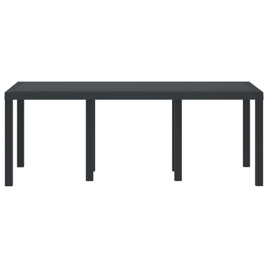 Gartentisch Anthrazit 200 x 100 x 73 cm Poly-Rattan