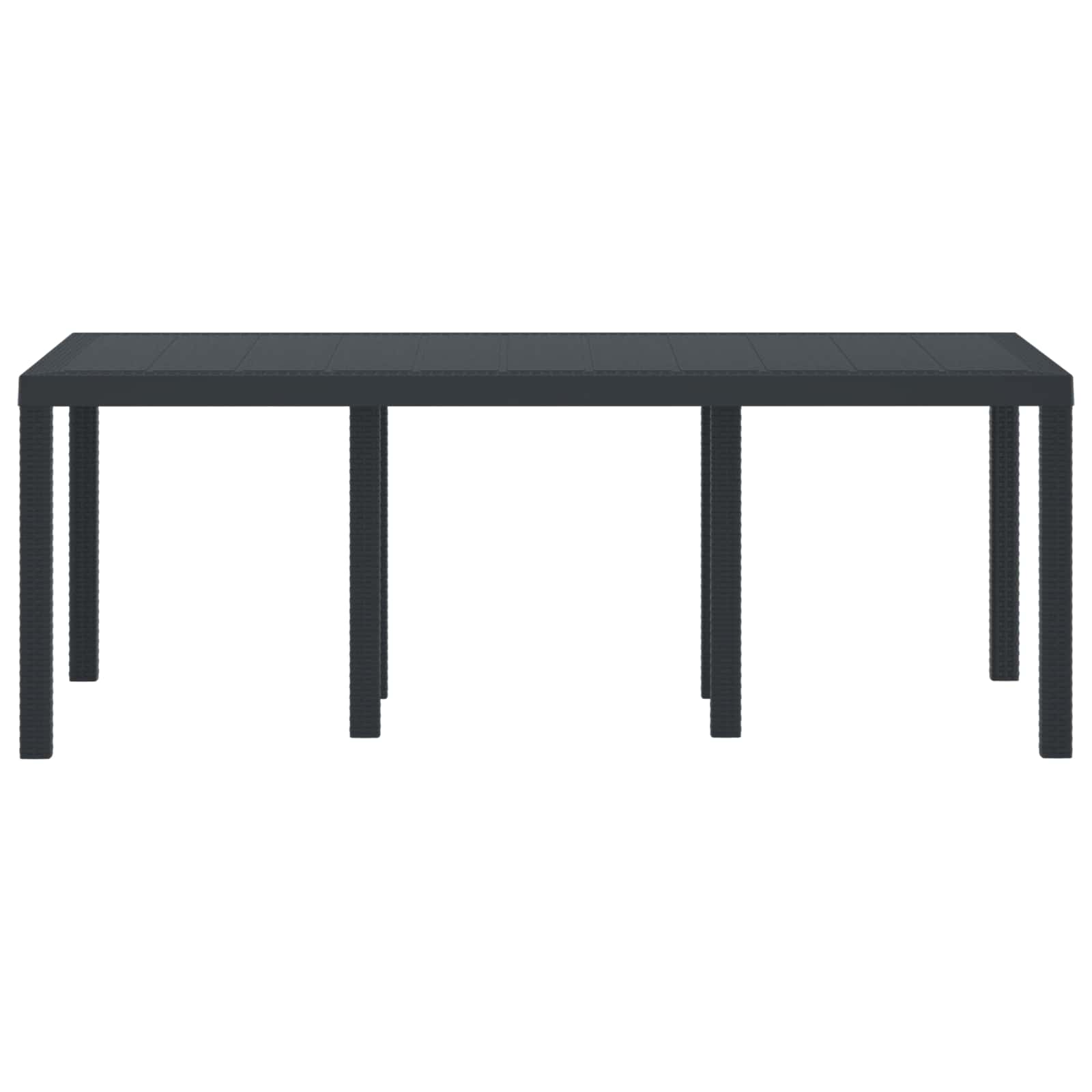 Gartentisch Anthrazit 200 x 100 x 73 cm Poly-Rattan