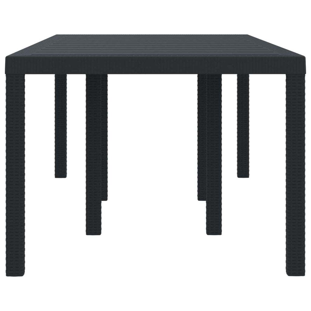 Gartentisch Anthrazit 200 x 100 x 73 cm Poly-Rattan
