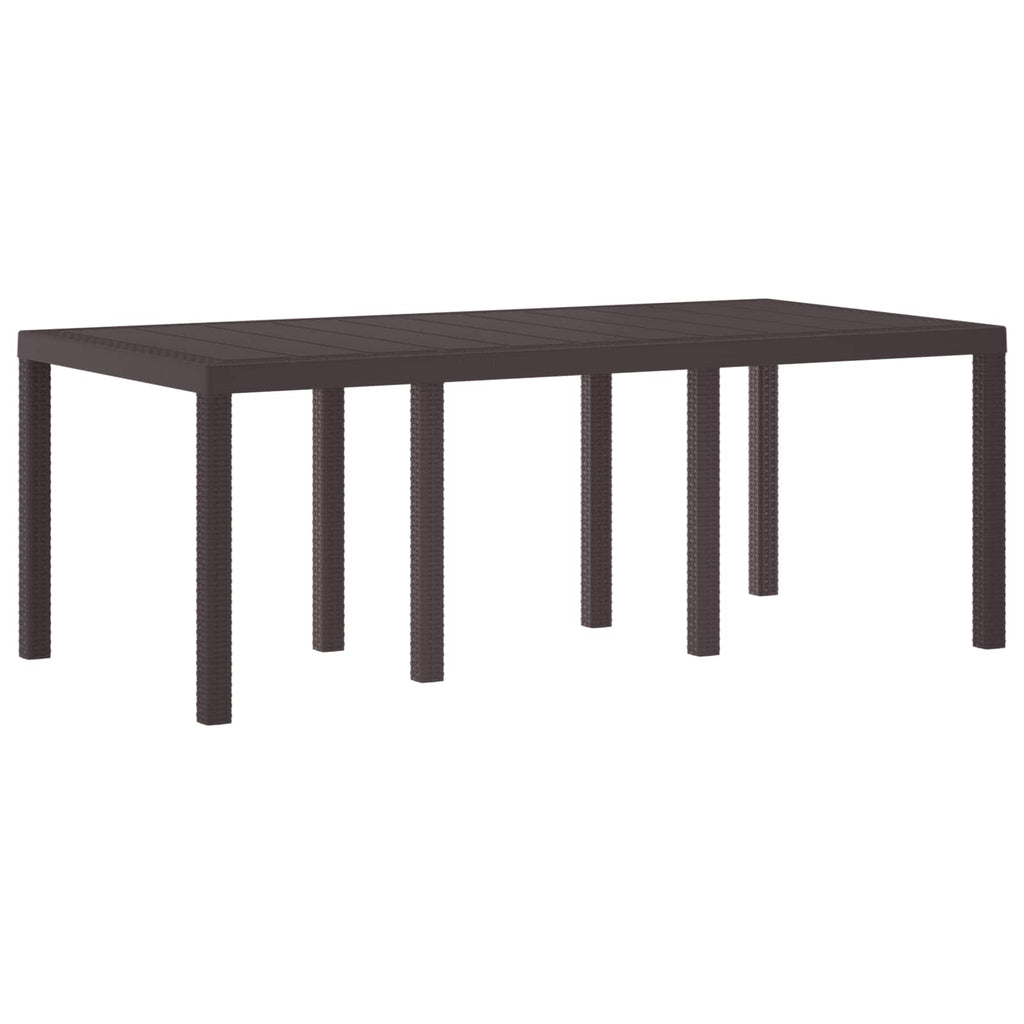 Gartentisch Braun 200 x 100 x 73 cm Poly-Rattan