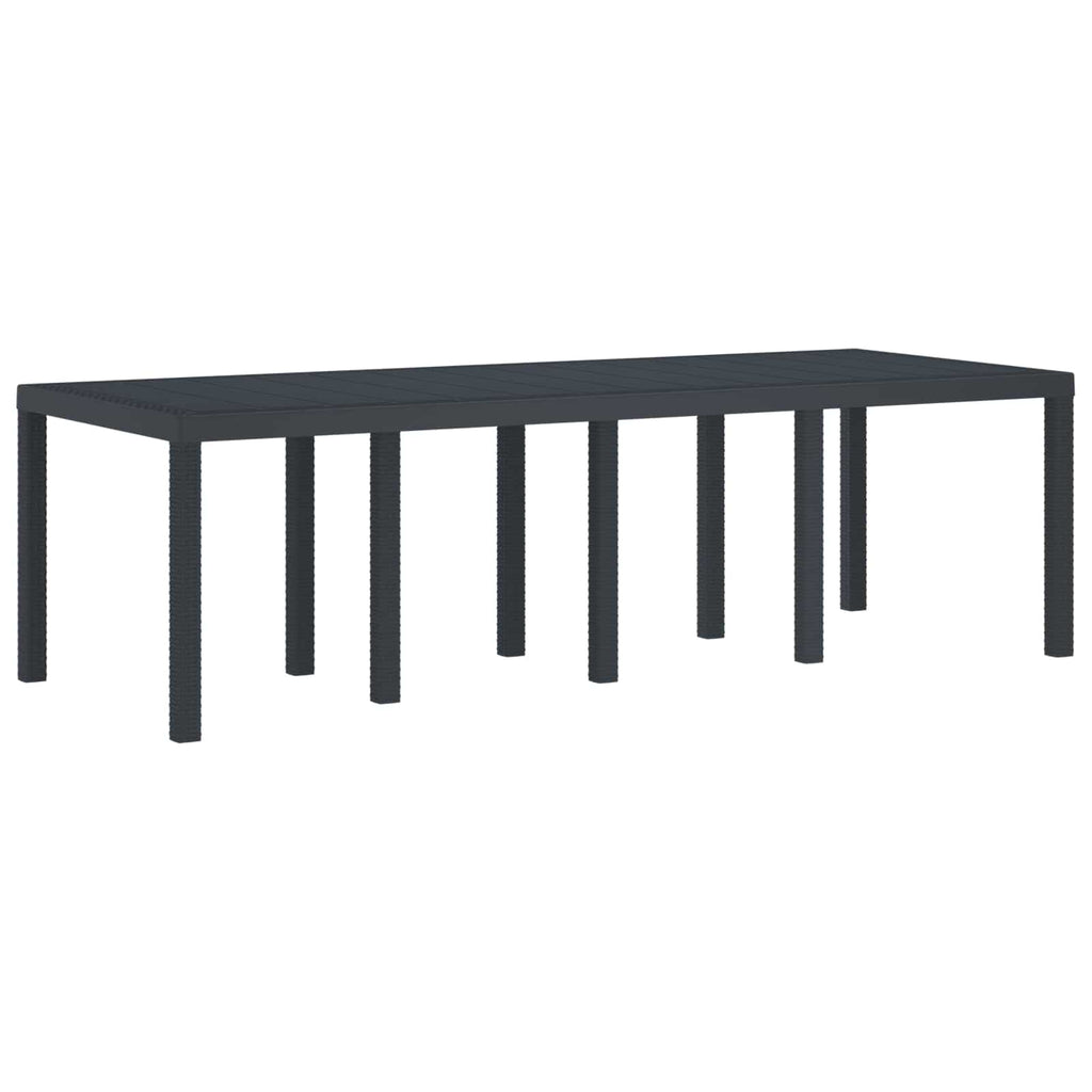 Gartentisch Anthrazit 250 x 100 x 73 cm Poly-Rattan