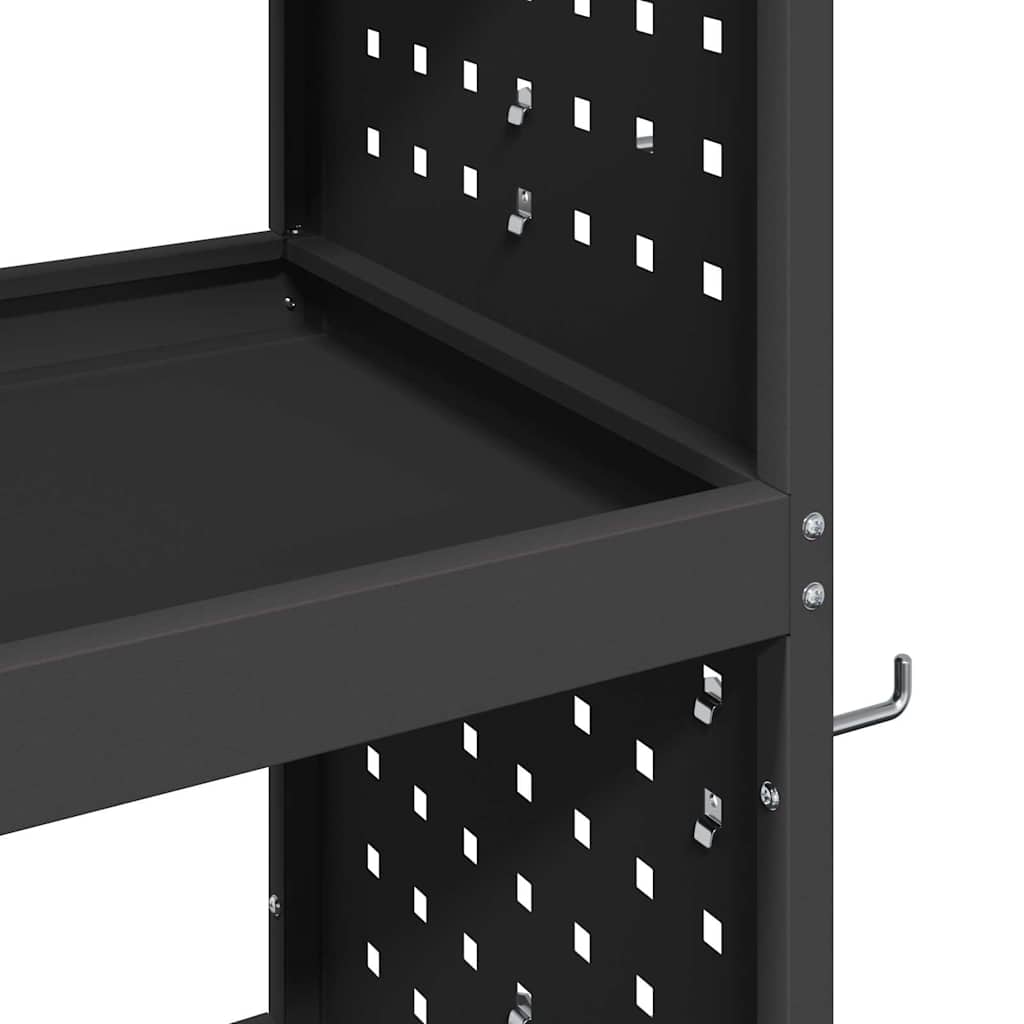Werkzeugwagen Schwarz 75 x 35 x 73 cm Kaltgewalzter Stahl