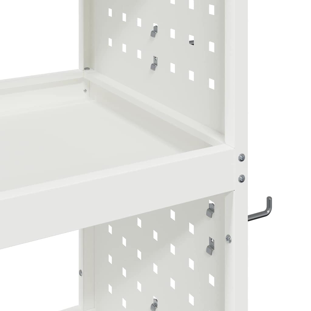 Werkzeugwagen Mit Rad Weiß 75 x 35 x 73 cm Kaltgewalzter Stahl