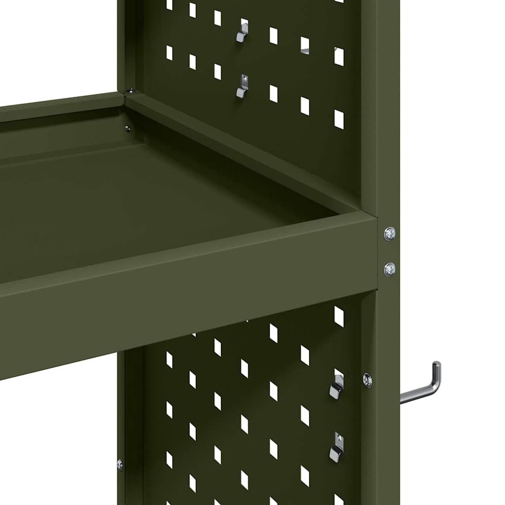 Werkzeugwagen Olive Grün 75 x 35 x 73 cm Kaltgewalzter Stahl