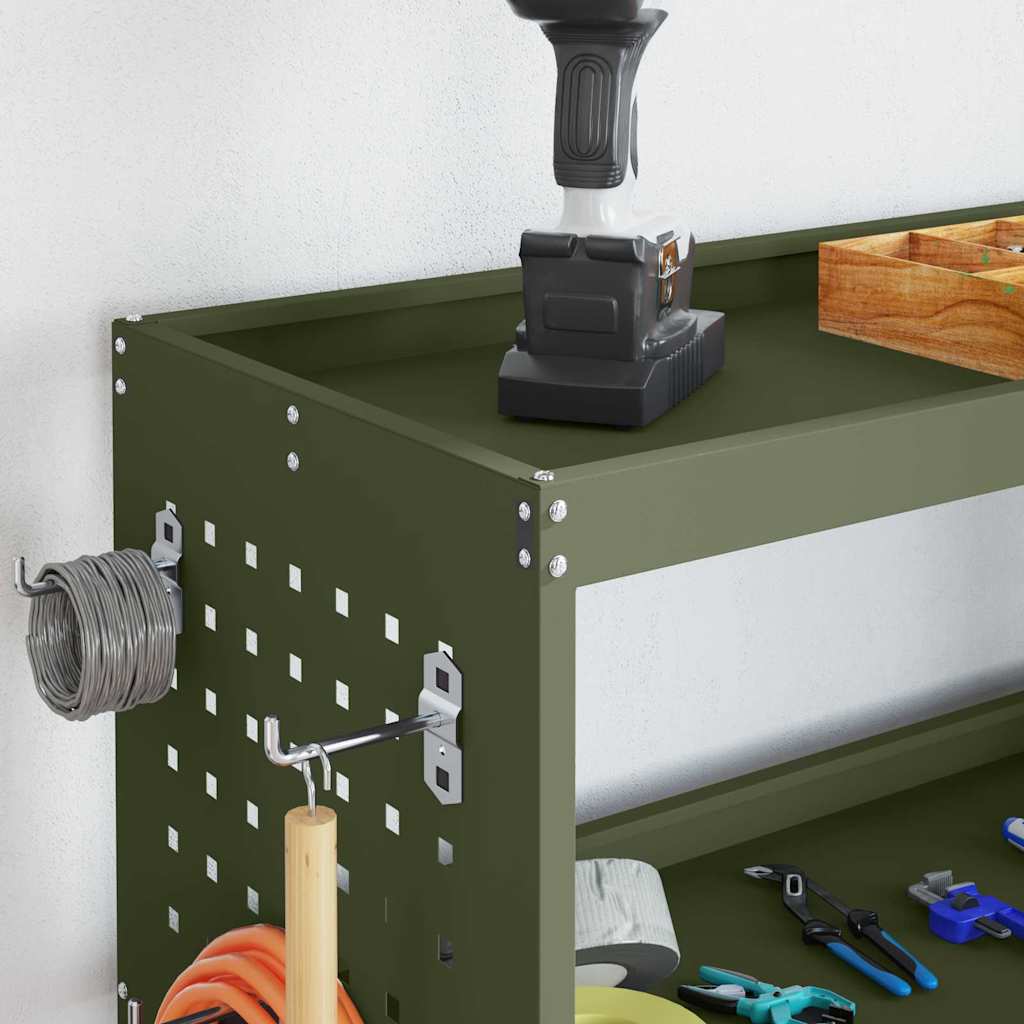 Werkzeugwagen Olive Grün 75 x 35 x 73 cm Kaltgewalzter Stahl