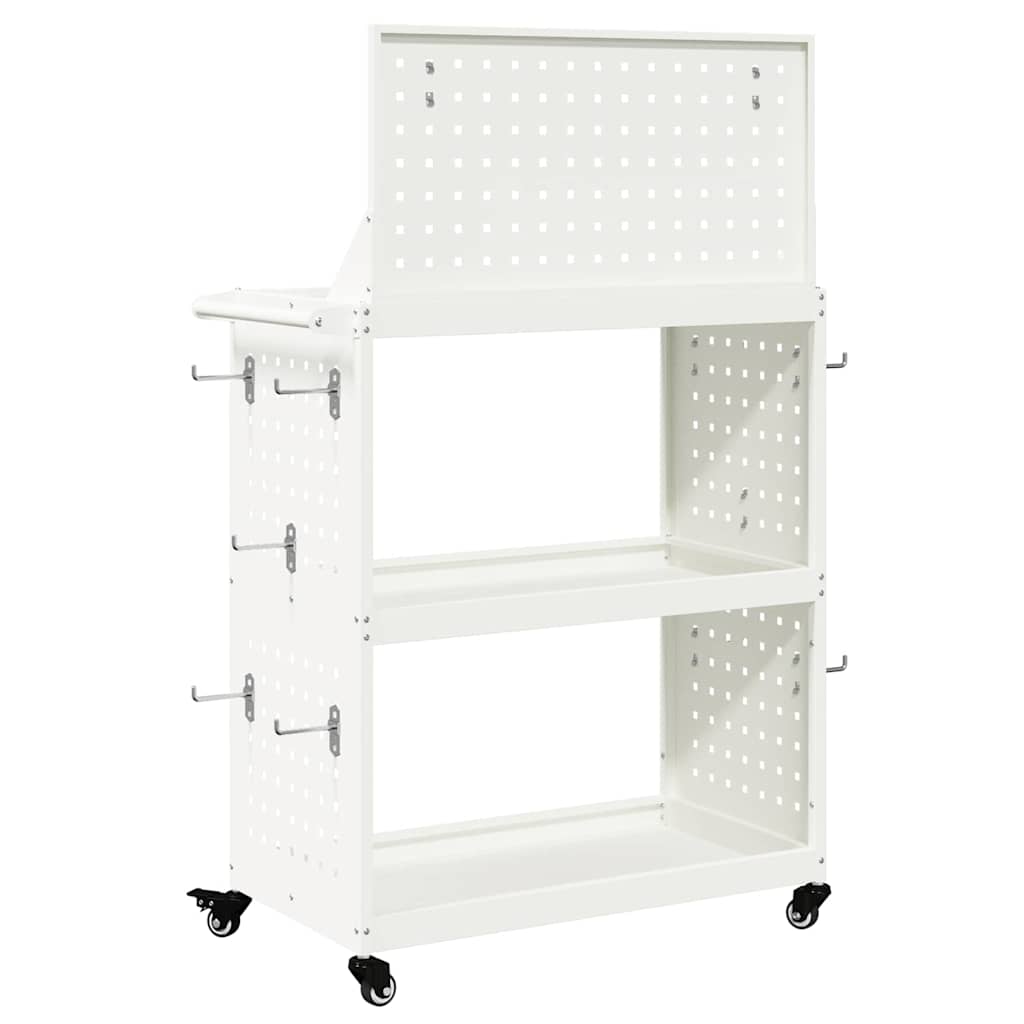 Werkzeugwagen Mit Rad Weiß 65 x 35 x 111 cm Kaltgewalzter Stahl