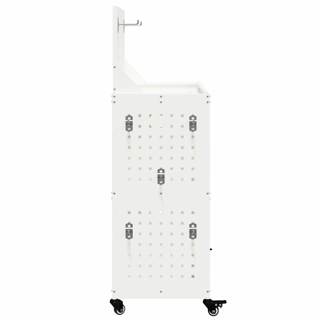 Werkzeugwagen Mit Rad Weiß 65 x 35 x 111 cm Kaltgewalzter Stahl