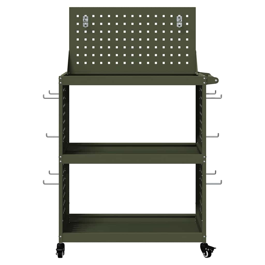 Werkzeugwagen Olive Grün 65 x 35 x 111 cm Kaltgewalzter Stahl