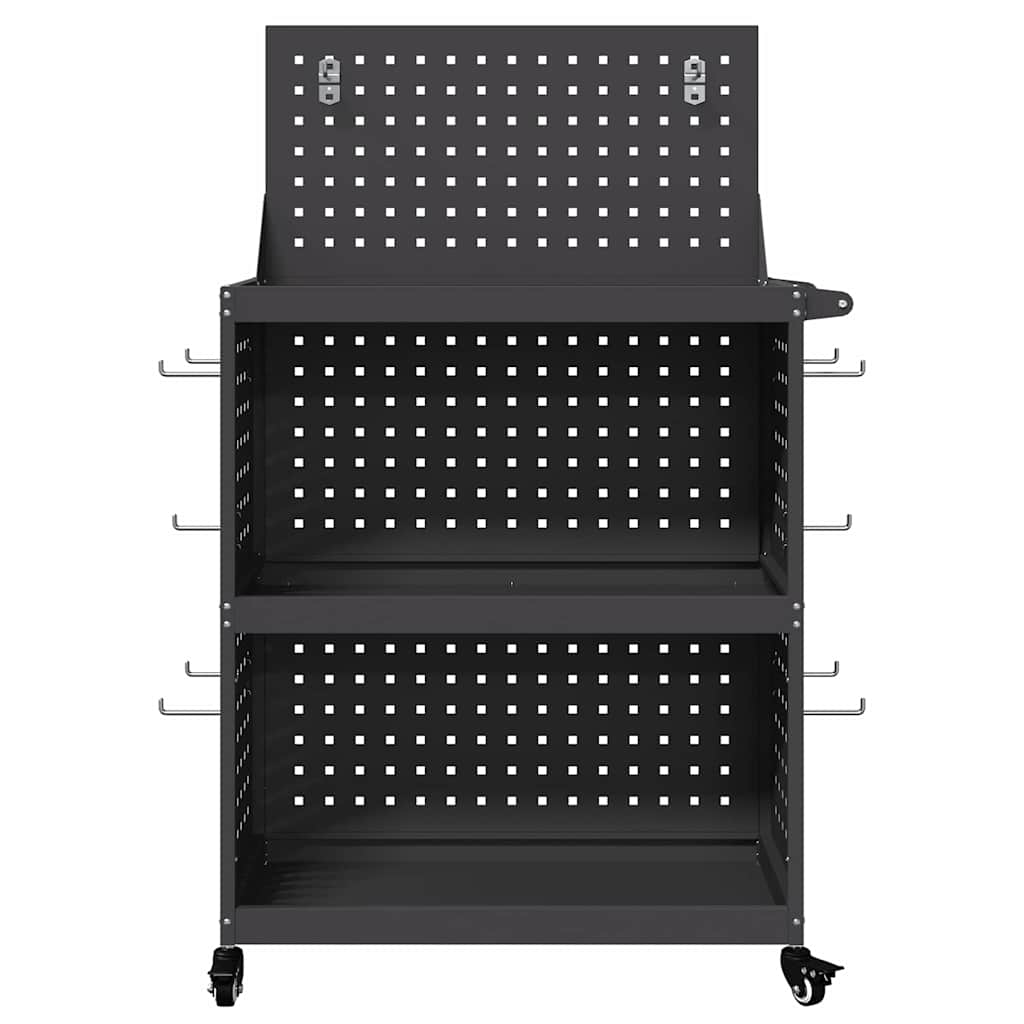 Werkzeugwagen Schwarz 65 x 35 x 111 cm Kaltgewalzter Stahl