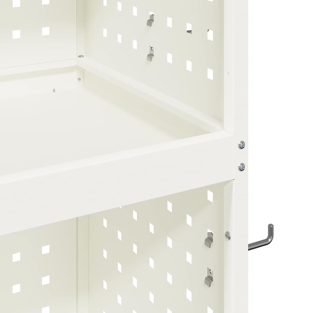 Werkzeugwagen Mit Rad Weiß 65 x 35 x 111 cm Kaltgewalzter Stahl