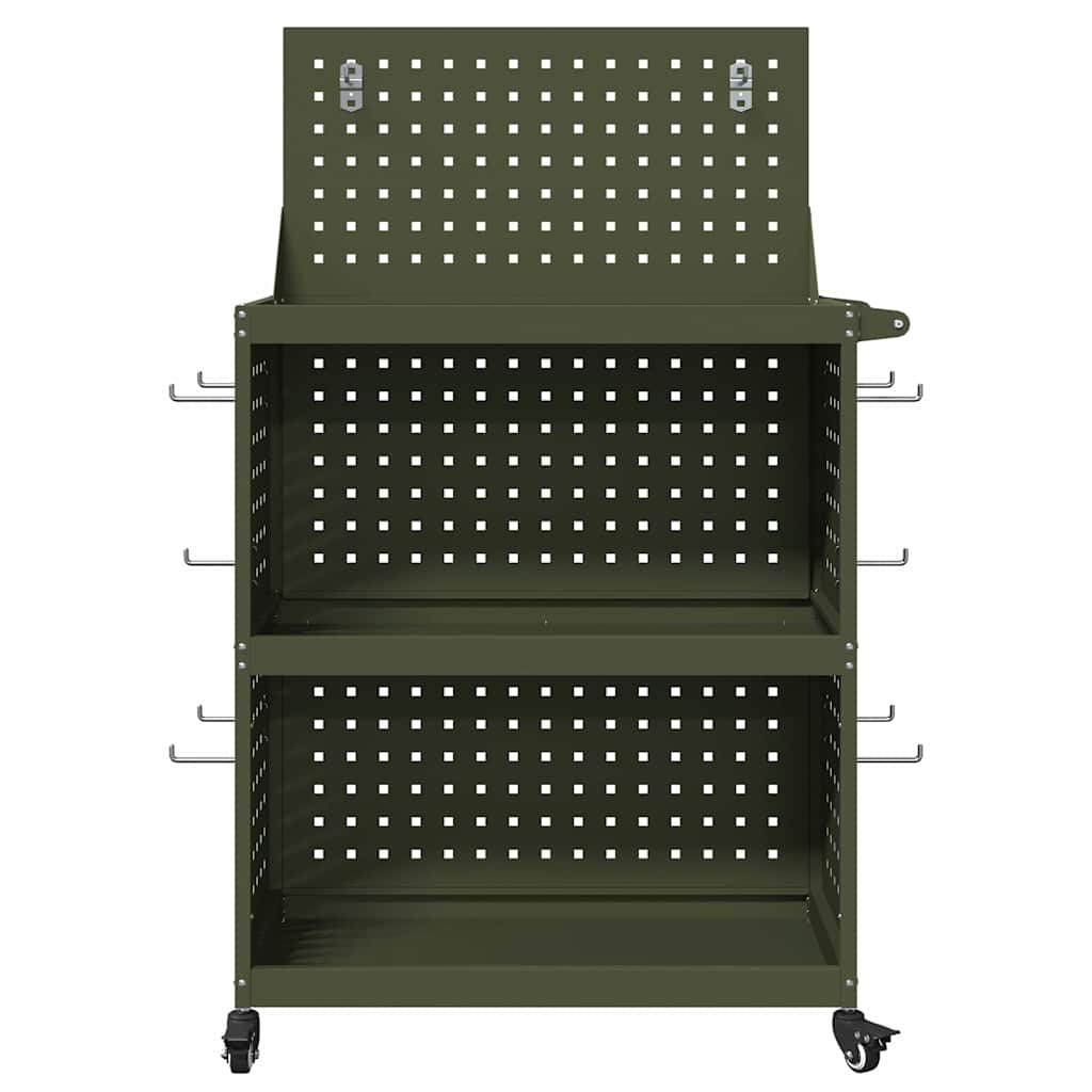 Werkzeugwagen Olive Grün 65 x 35 x 111 cm Kaltgewalzter Stahl