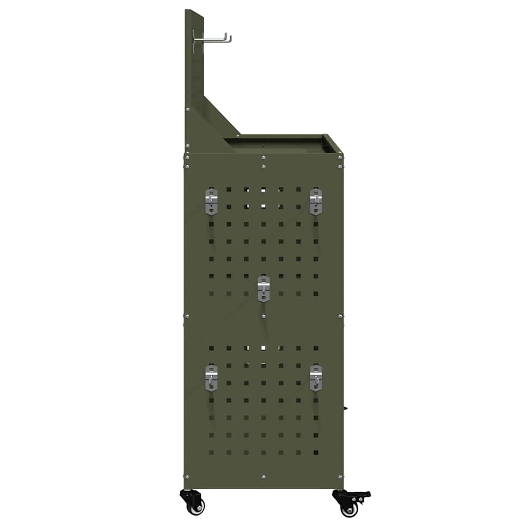 Werkzeugwagen Olive Grün 65 x 35 x 111 cm Kaltgewalzter Stahl