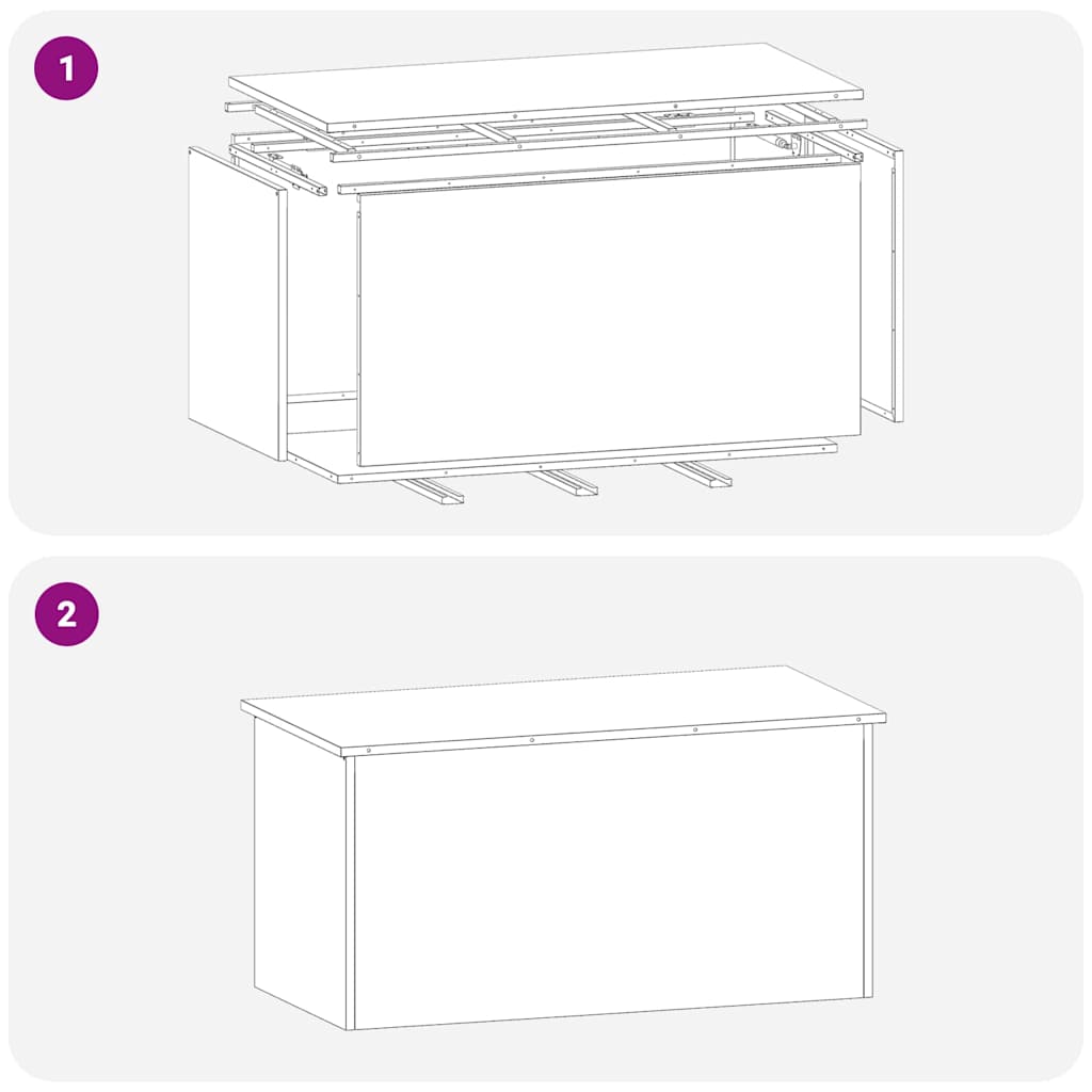 Gartenlagerkissenbox Stahl 100 x 50,5 x 50 cm 220 Silber