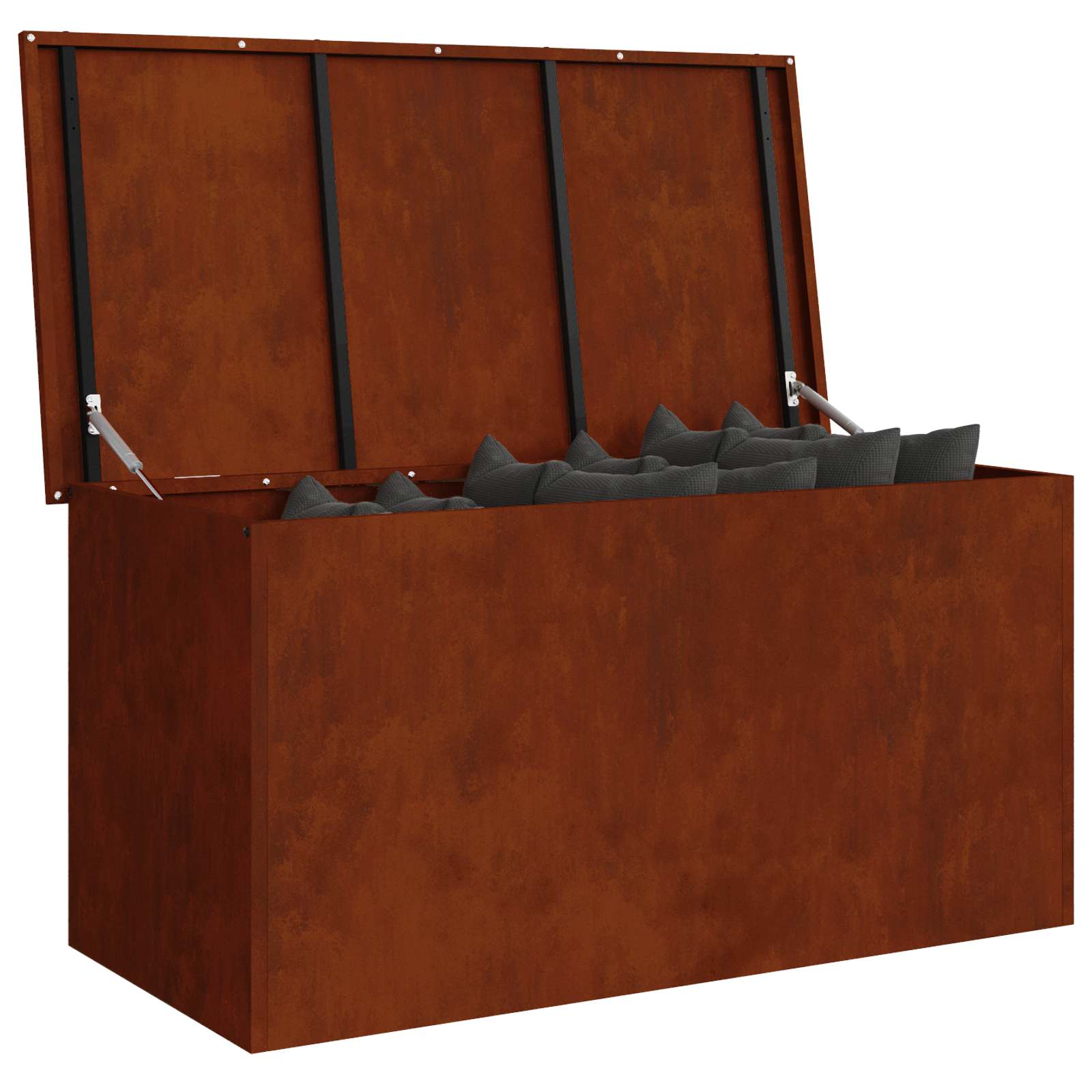 Gartenlagerkissenbox Stahl 100 x 50,5 x 50 cm 220 Rostig