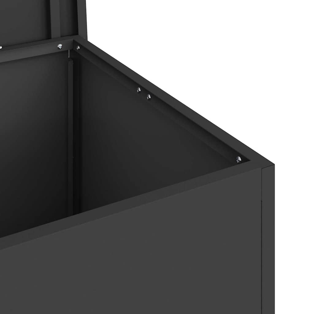 Gartenlagerkissenbox Stahl 80 x 50,5 x 50 cm 180 Schwarz