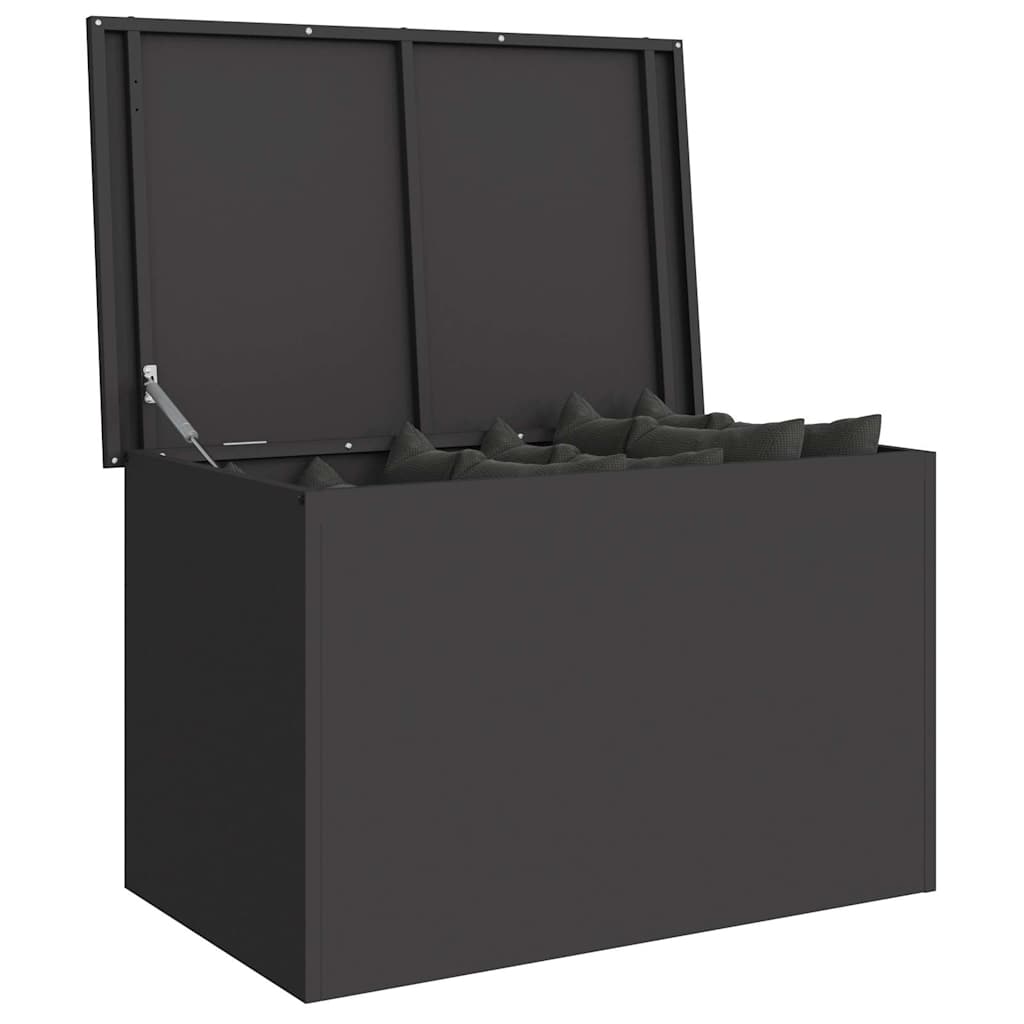 Gartenlagerkissenbox Stahl 80 x 50,5 x 50 cm 180 Schwarz