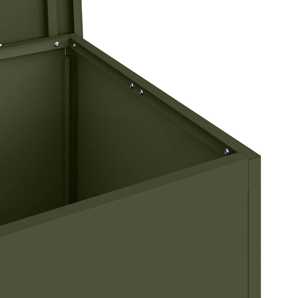 Gartenlagerkissenbox Stahl 80 x 50,5 x 50 cm 175 L Olive Grün