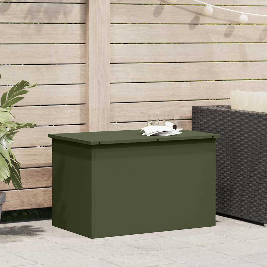Gartenlagerkissenbox Stahl 80 x 50,5 x 50 cm 175 L Olive Grün