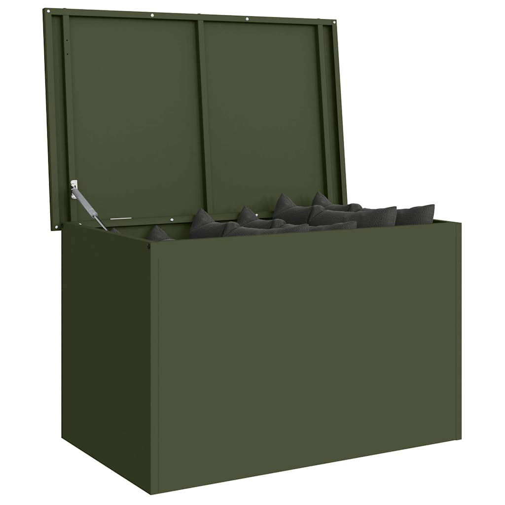 Gartenlagerkissenbox Stahl 80 x 50,5 x 50 cm 175 L Olive Grün