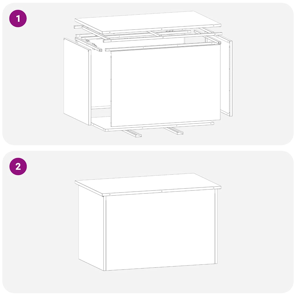 Gartenlagerkissenbox Stahl 80 x 50,5 x 50 cm 220 Silber