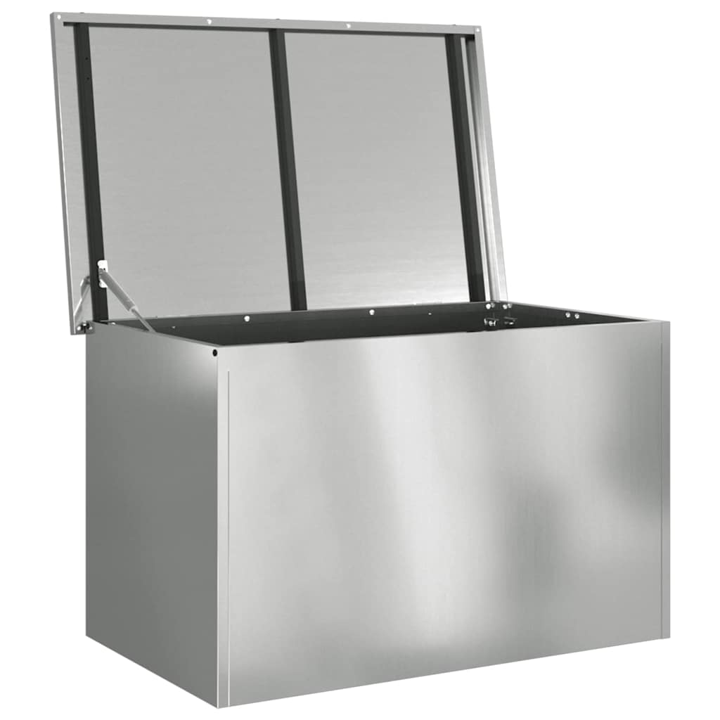 Gartenlagerkissenbox Stahl 80 x 50,5 x 50 cm 175 L Silber