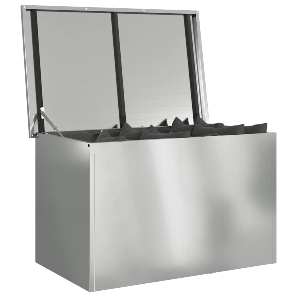 Gartenlagerkissenbox Stahl 80 x 50,5 x 50 cm 175 L Silber