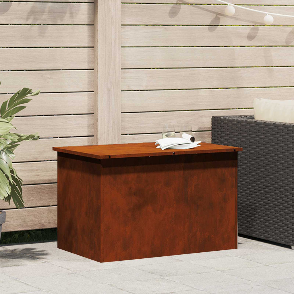 Gartenlagerkissenbox Stahl 80 x 50,5 x 50 cm Rostig