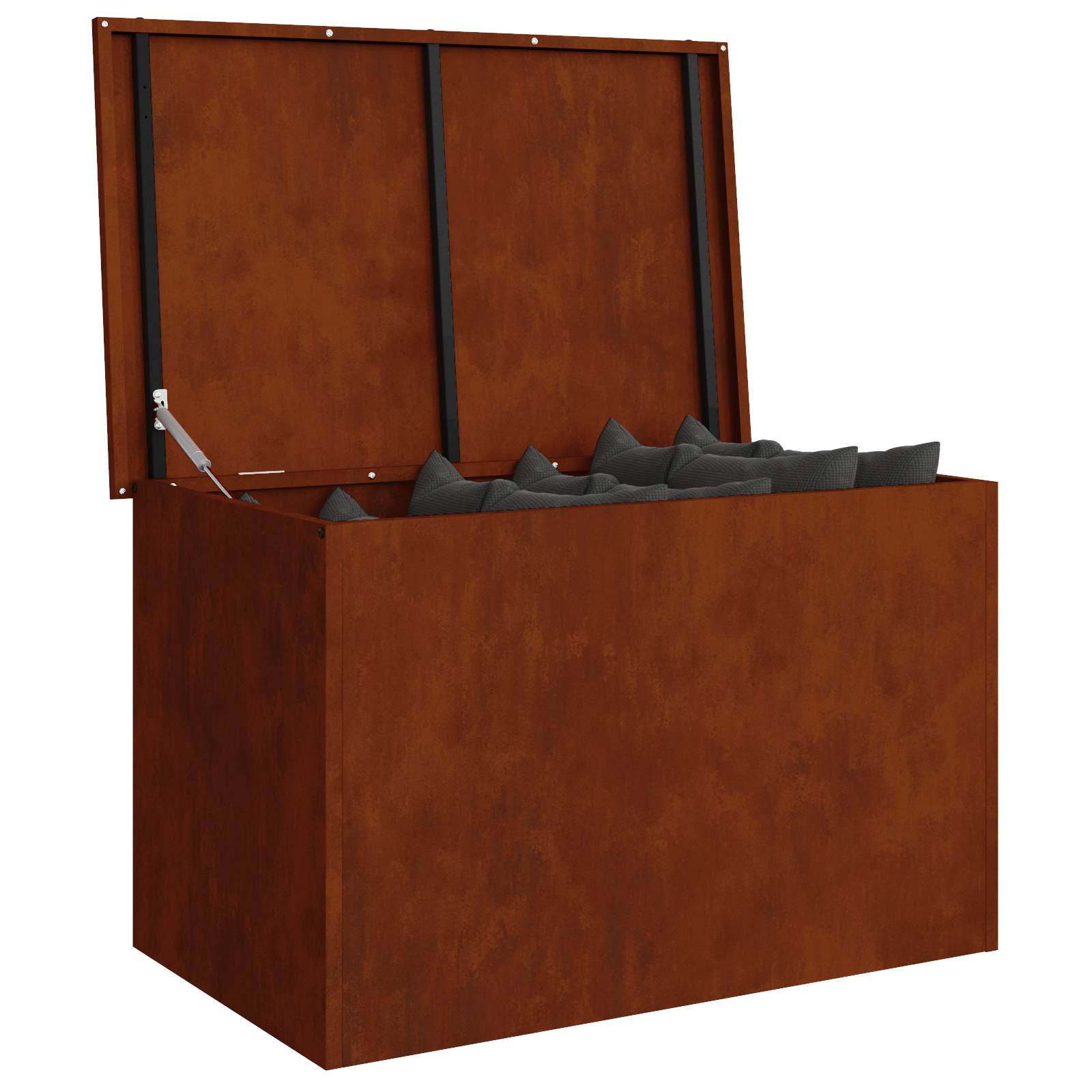Gartenlagerkissenbox Stahl 80 x 50,5 x 50 cm Rostig