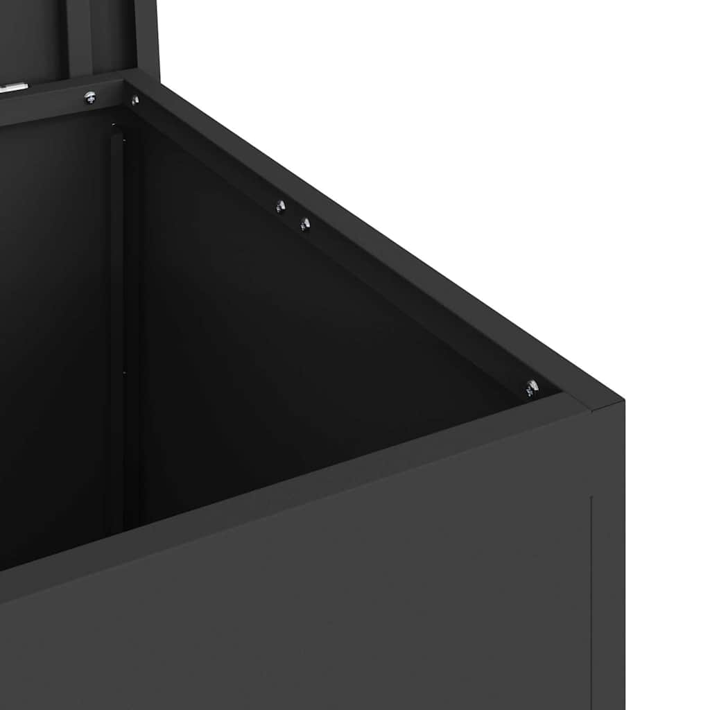 Gartenlagerkissenbox Stahl 55 x 50,5 x 50 cm 117 L Schwarz