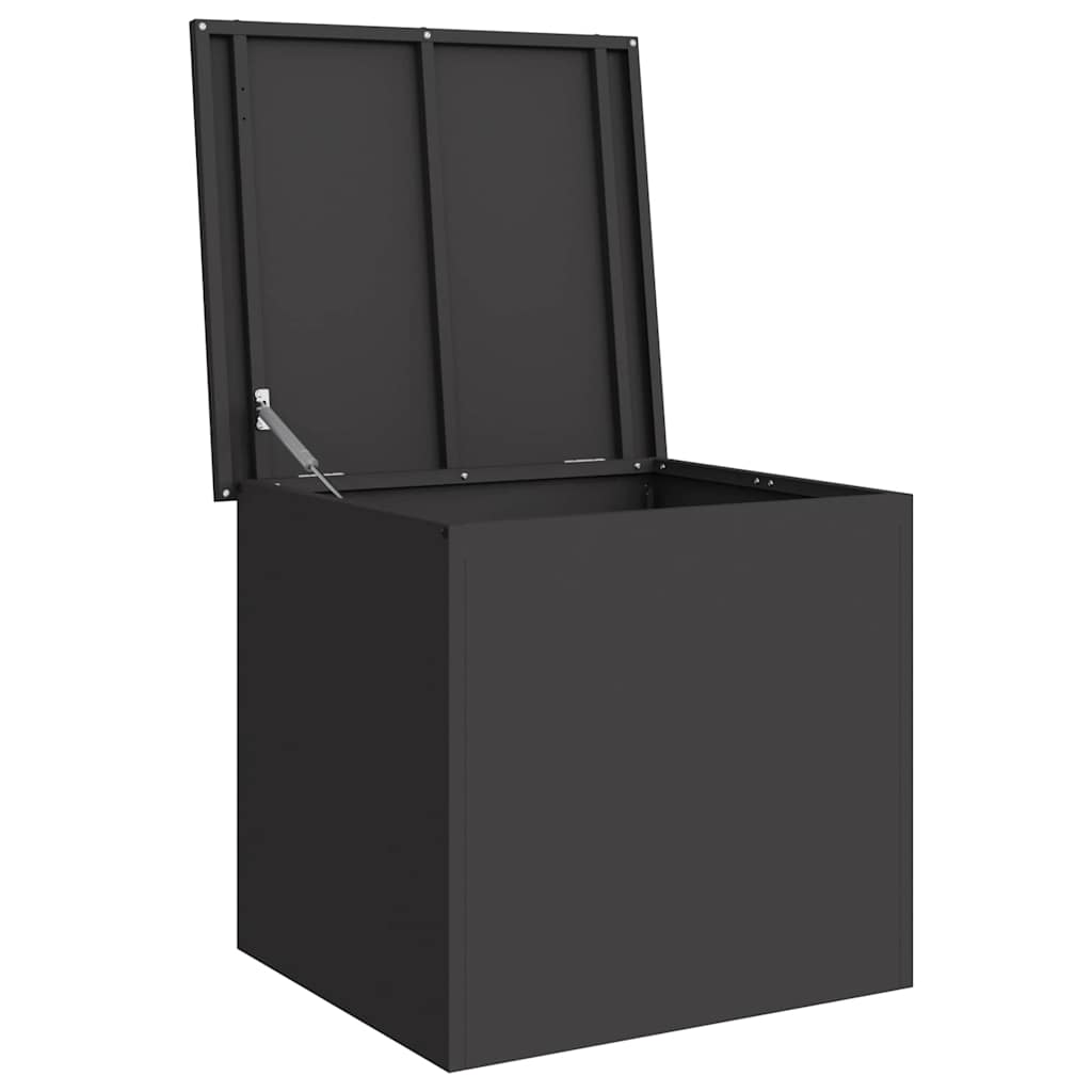 Gartenlagerkissenbox Stahl 55 x 50,5 x 50 cm 117 L Schwarz