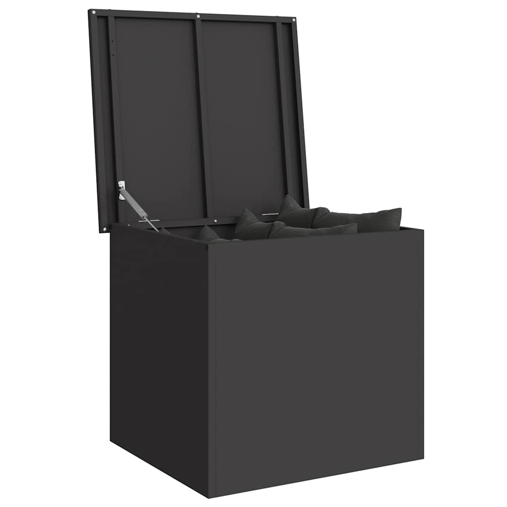 Gartenlagerkissenbox Stahl 55 x 50,5 x 50 cm 117 L Schwarz