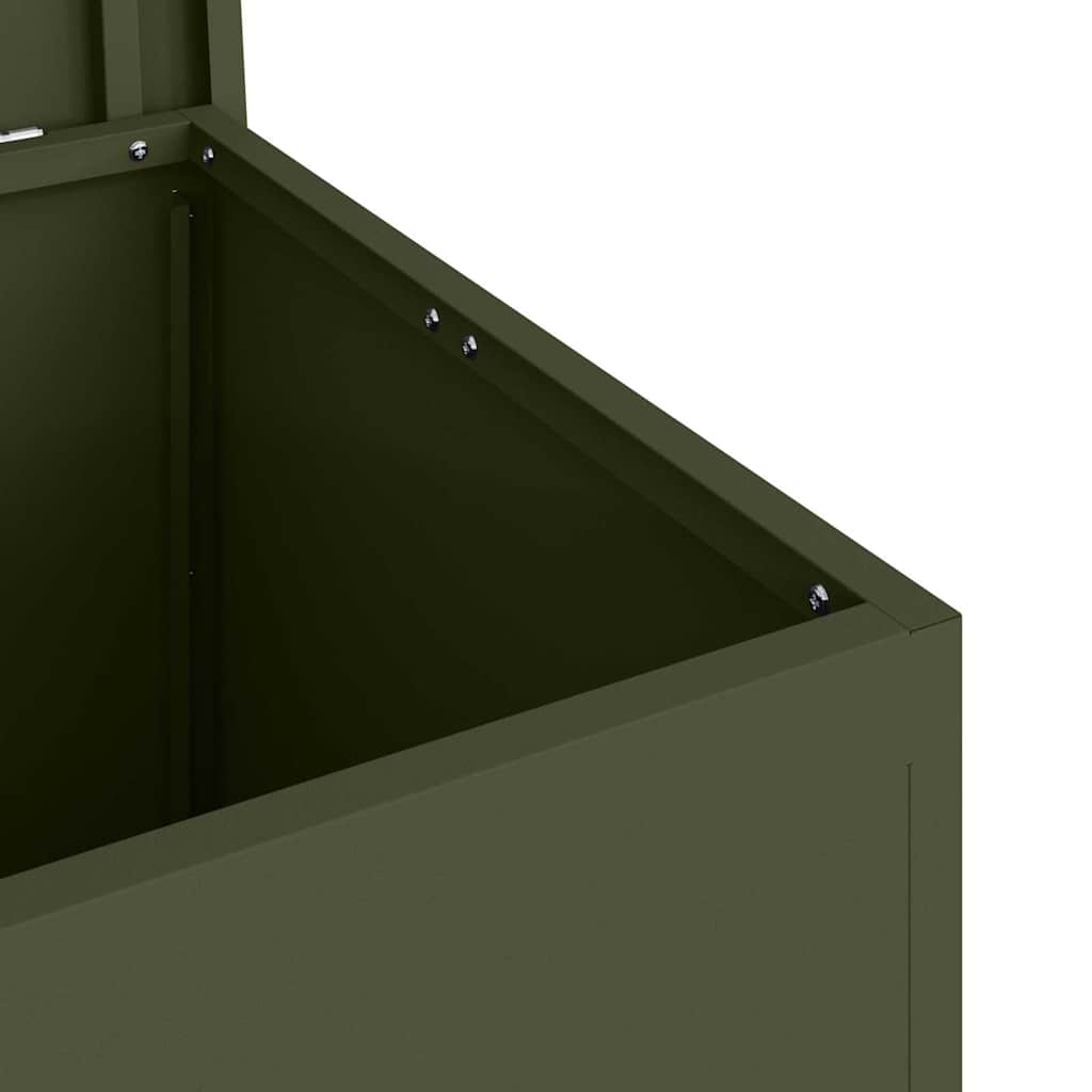 Gartenlagerkissenbox Stahl 55 x 50,5 x 50 cm Olive Grün