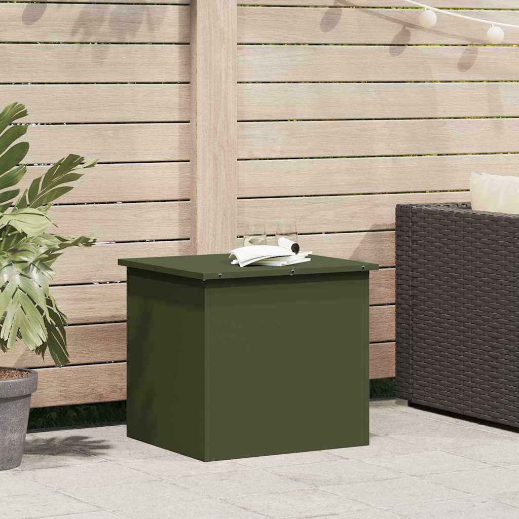 Gartenlagerkissenbox Stahl 55 x 50,5 x 50 cm Olive Grün
