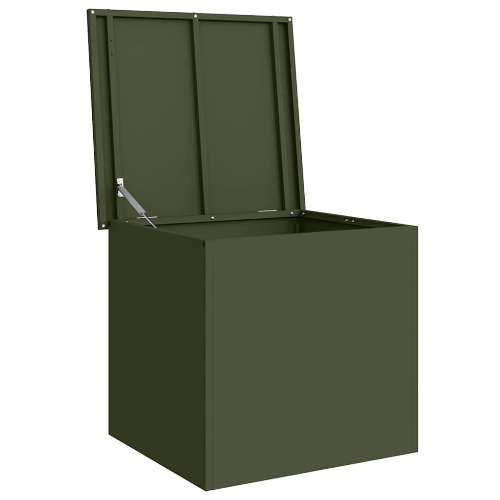 Gartenlagerkissenbox Stahl 55 x 50,5 x 50 cm Olive Grün