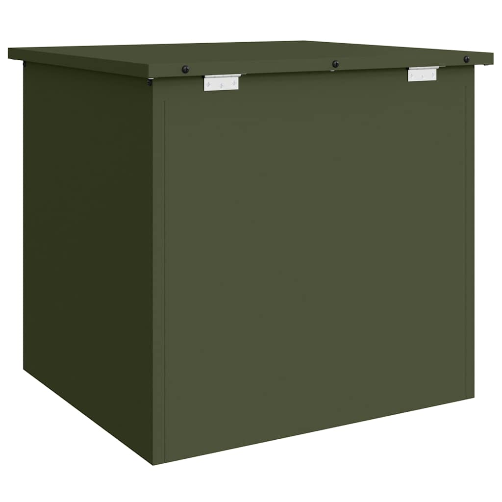 Gartenlagerkissenbox Stahl 55 x 50,5 x 50 cm Olive Grün