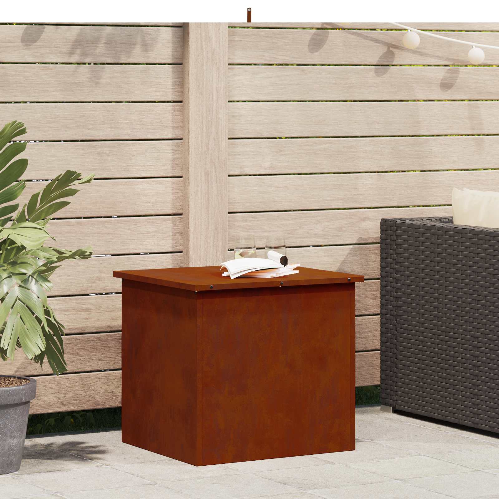 Gartenlagerkissenbox Stahl 55 x 50,5 x 50 cm 220 Rostig