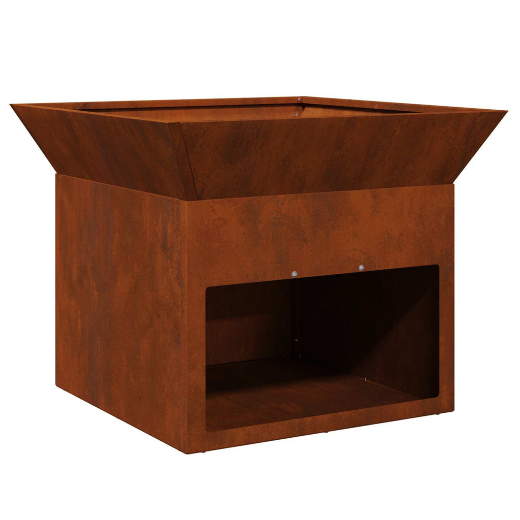 Feuerstelle Rostig 50 x 50 x 40 cm Wetterfeststahl